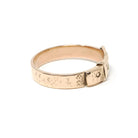 Modern Buckle Ring - Estate 10k Yellow Gold Symbolic Belt Design Unisex Band - Circa 2000s Era Size 9 Love Friendship Loyalty Fine Jewelry