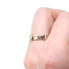 Modern Buckle Ring - Estate 10k Yellow Gold Symbolic Belt Design Unisex Band - Circa 2000s Era Size 9 Love Friendship Loyalty Fine Jewelry