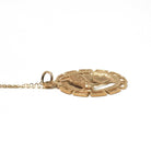 Vintage Horse Charm - Retro 14k Yellow Gold Figural Circular Detailed Equestrian Pendant - Circa 1970s Era Necklace Fine Statement Jewelry