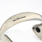 Hans Hansen Jewelry Set - Mid Century Modernist Sterling Silver Black Enamel Necklace Pendant #323 & Cuff Bracelet - Circa 1960s Era Jewelry