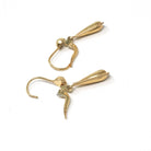 Estate Teardrop Earrings - Modern 14k Yellow Gold Lever Back Dangle Charms - Circa 1990s Era Minimalist Hollow Fine Statement Jewelry