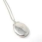 Silver Canadian Artillery Locket - Antique Sterling Engraved "AD" Enamel Emblem Pendant Necklace - Edwardian Keepsake Signed Birks Jewelry