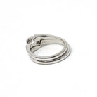 Vintage Wedding Ring Set - Mid Century 14k White Gold Illusion Diamond Engagement & Wedding Band - Circa 1950s Era Size 6 1/2 Fine Jewelry