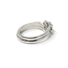 Vintage Wedding Ring Set - Mid Century 14k White Gold Illusion Diamond Engagement & Wedding Band - Circa 1950s Era Size 6 1/2 Fine Jewelry