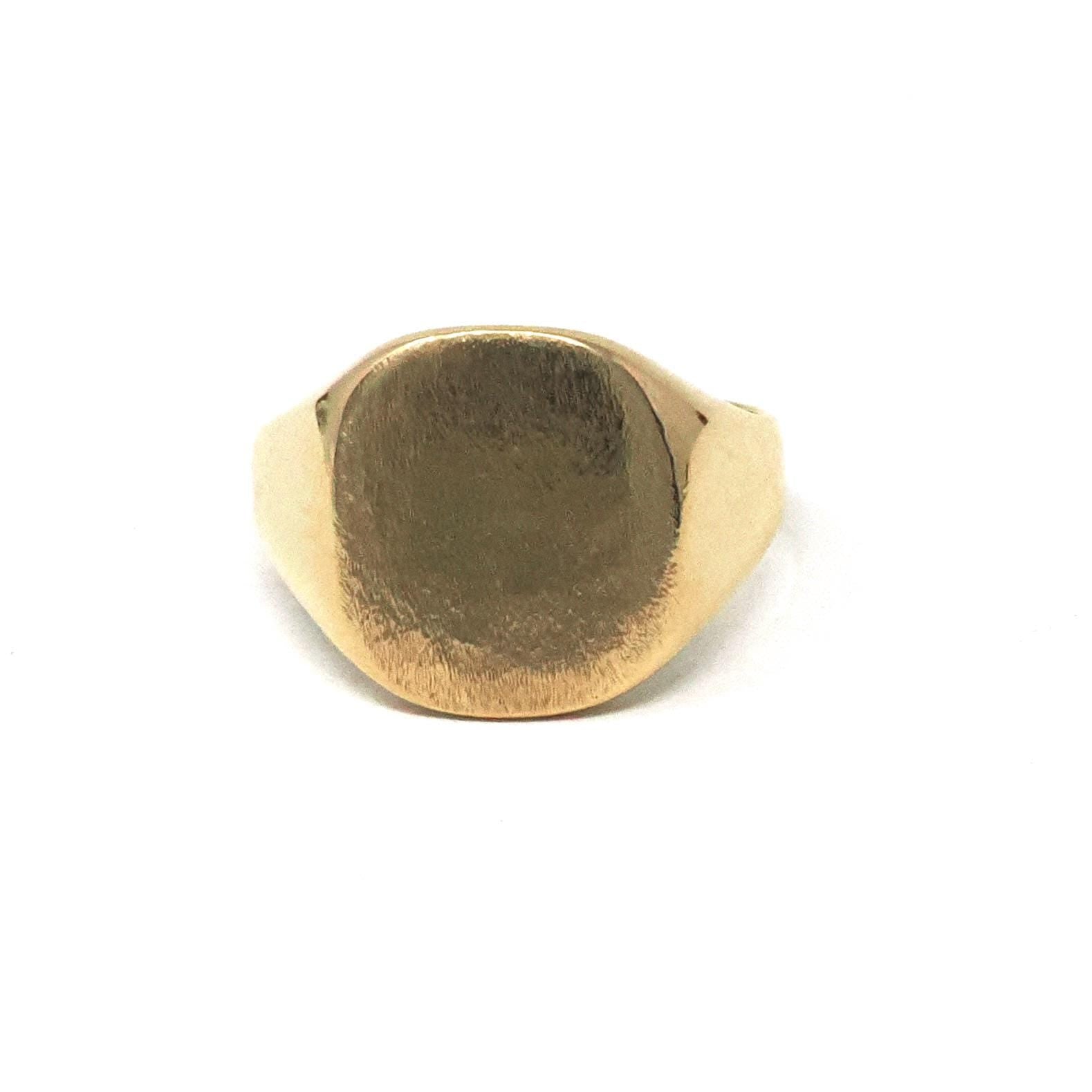 Mid Century Signet Ring - Vintage 10k Yellow Gold Letter Initial