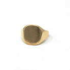 Mid Century Signet Ring - Vintage 10k Yellow Gold Letter Initial Men's Unisex Statement - Circa 1950s Size 10 Engrave 12-25-54 Fine Jewelry