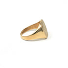 Mid Century Signet Ring - Vintage 10k Yellow Gold Letter Initial Men's Unisex Statement - Circa 1950s Size 10 Engrave 12-25-54 Fine Jewelry