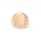 Antique Signet Ring - Edwardian Era 14k Yellow Gold Blank Oval Statement Unisex Band - Vintage Circa 1900 Size 5 Personalizable Fine Jewelry