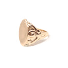 Antique Signet Ring - Edwardian Era 14k Yellow Gold Blank Oval Statement Unisex Band - Vintage Circa 1900 Size 5 Personalizable Fine Jewelry