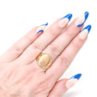 Antique Signet Ring - Edwardian Era 14k Yellow Gold Blank Oval Statement Unisex Band - Vintage Circa 1900 Size 5 Personalizable Fine Jewelry