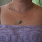 Vintage Cat Pendant - Retro 18k Yellow Gold Large Turquoise & Created Pink Sapphires Charm Necklace - Circa 1960s Animal Fine Feline Jewelry
