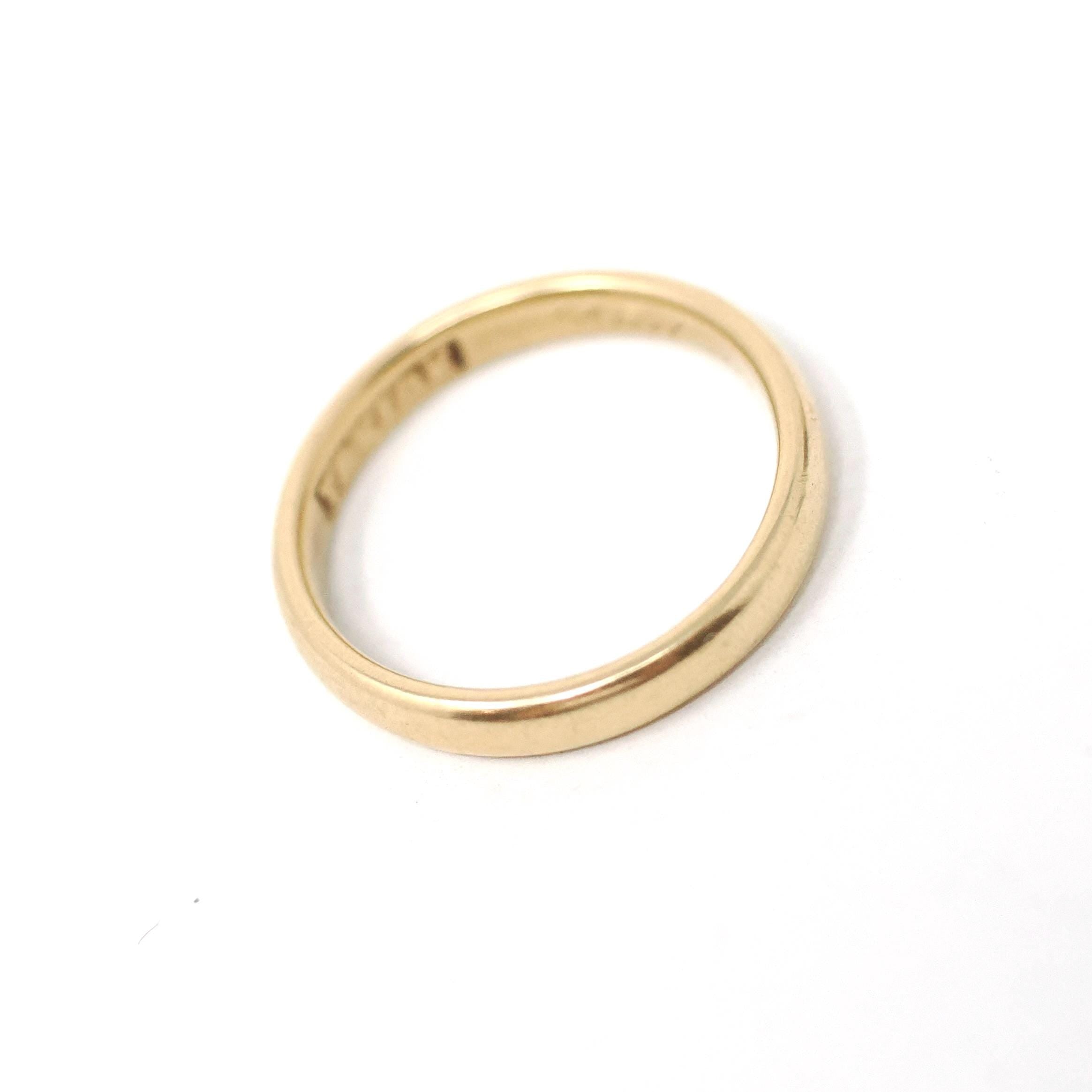 Antique Wedding Band - Edwardian 18k Yellow Gold 3.3 MM Ring - Engraved Initials B & M Dated 1912 Size 6 1/2 Comfort Fit Fine Bridal Jewelry