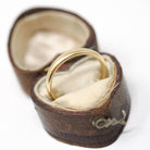 Antique Wedding Band - Edwardian 18k Yellow Gold 3.3 MM Ring - Engraved Initials B & M Dated 1912 Size 6 1/2 Comfort Fit Fine Bridal Jewelry