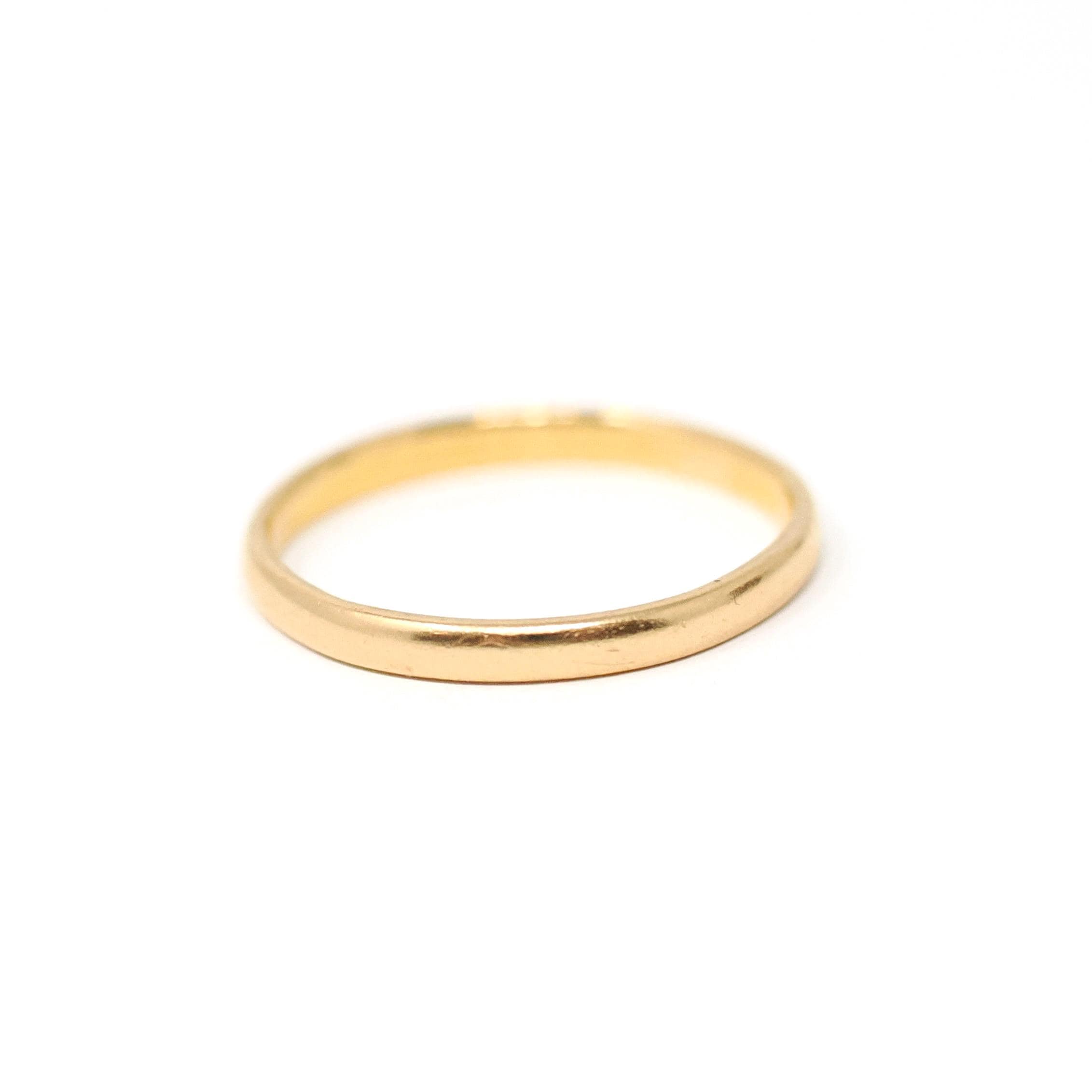 Dated 1956 Wedding Band - Vintage 22k Yellow Gold Classic Comfort Fit Unadorned Ring - Mid Century Size 7 3/4 Bridal Fine Hallmarked Jewelry