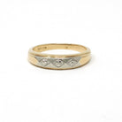 Vintage Orange Blossom Band - Retro 14k Yellow & White Gold Unisex Tapered Wedding Ring - Circa 1970s Size 9 Two Tone Stacking Fine Jewelry