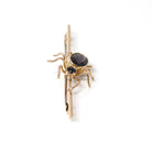 Antique Spider Brooch - Edwardian Era 9k Yellow Gold Simulated Purple Amethyst Glass Stones - Circa 1900s Arachnid Pin Fine Insect Accessory