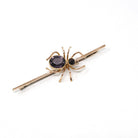 Antique Spider Brooch - Edwardian Era 9k Yellow Gold Simulated Purple Amethyst Glass Stones - Circa 1900s Arachnid Pin Fine Insect Accessory