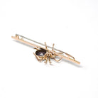 Antique Spider Brooch - Edwardian Era 9k Yellow Gold Simulated Purple Amethyst Glass Stones - Circa 1900s Arachnid Pin Fine Insect Accessory