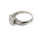 Diamond Cluster Ring - Mid Century 14k White Gold 1/2 CTW Natural Gemstones - Vintage Circa 1950s Era Size 5 3/4 Cocktail Fine Halo Jewelry
