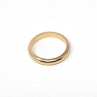 Vintage Wedding Band - Retro 9k Yellow Gold Unadorned Plain Stacking Half Round 3.4 MM Ring - Circa 1960s Era Size 5 1/2 Fine Bridal Jewelry