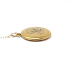 Antique "SR" & "AD" Locket - Edwardian Gold Filled Round Engraved Photo Pendant Necklace - Circa 1900s Two Side Photograph Keepsake Jewelry