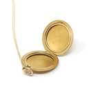 Antique "SR" & "AD" Locket - Edwardian Gold Filled Round Engraved Photo Pendant Necklace - Circa 1900s Two Side Photograph Keepsake Jewelry