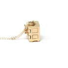 Vintage Money Safe Charm - Mid Century 14k Yellow Gold Vault Pendant Necklace - Circa 1950s Era Dollar Bill Locket Fine Financial Jewelry