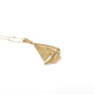 Diamond Sailboat Pendant - Estate 14k Yellow Gold Natural Gemstone Necklace Charm - Modern 2000's Era Sailing Boating Nautical Fine Jewelry