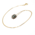 Victorian Hawk's Eye Pendant - Antique 10k Yellow Gold Quartz Seed Pearl Halo Stick Pin Conversion Charm Necklace - Circa 1890s Fine Jewelry