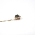 Victorian Hawk's Eye Pendant - Antique 10k Yellow Gold Quartz Seed Pearl Halo Stick Pin Conversion Charm Necklace - Circa 1890s Fine Jewelry