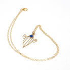 Antique Lavalier Necklace - Edwardian 10k Yellow Gold Blue Glass Stone Pendant - Circa 1910s Era Simulated Sapphire Fine Statement Jewelry