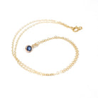 Created Sapphire Conversion Charm - Edwardian 14k Yellow Gold Blue Gem Pendant Necklace - Circa 1910s Era Upcycled Fine Birthstone Jewelry