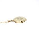 Antique "BJC" Locket - Edwardian Gold Filled Round Engraved Photo Pendant Necklace - Antique 1900s Photograph Monogrammed Keepsake Jewelry