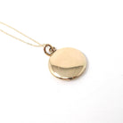 Antique "SD" Locket - Edwardian Gold Filled Round Engraved Photo Pendant Necklace - Antique 1900s Photograph Monogrammed Keepsake Jewelry