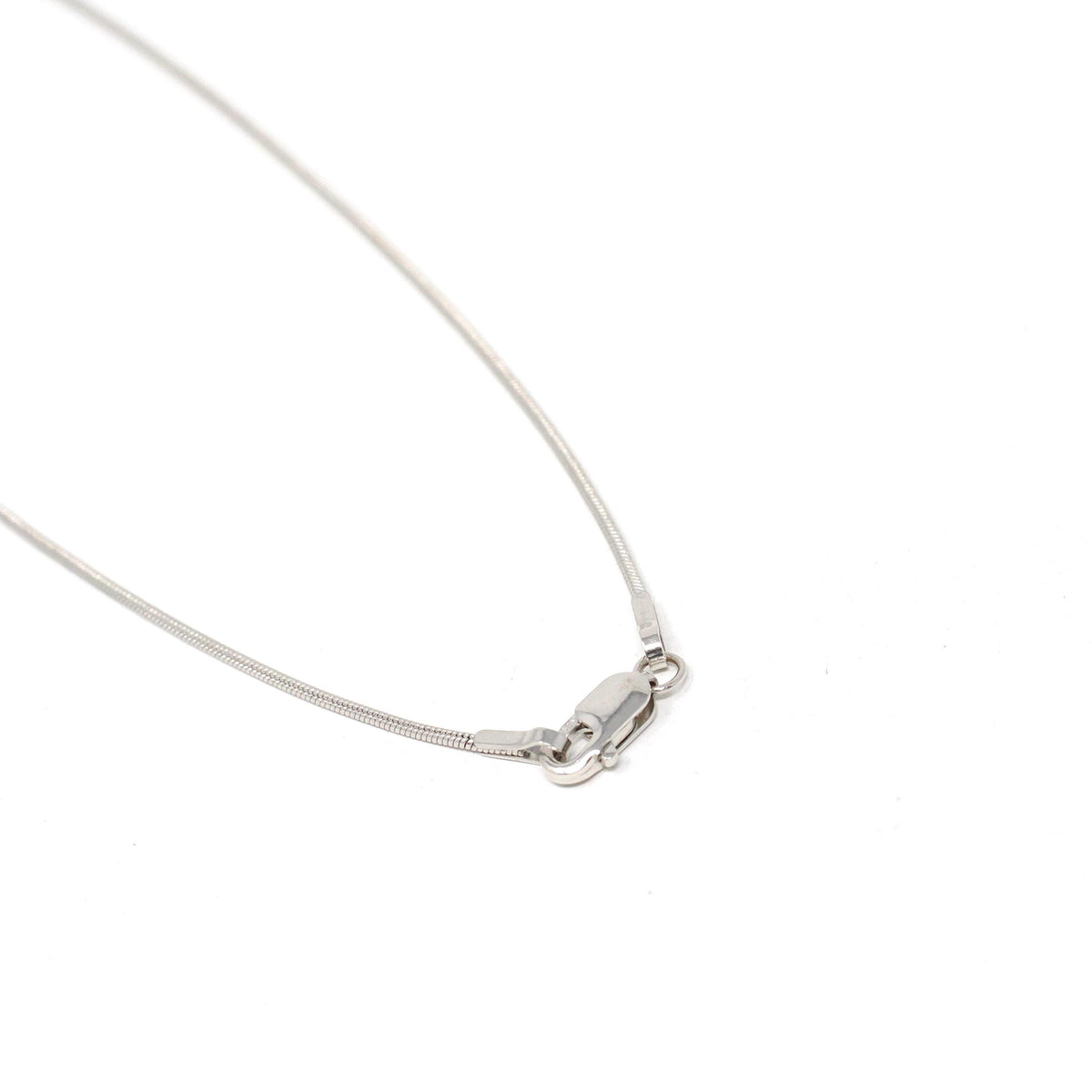 Snake Chain Necklace - Estate 14k White Gold 16 Inch 1.0 MM Lobster Claw Clasp - Modern Circa 2000's Era Fashion Accessory Unisex Jewelry