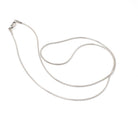 Snake Chain Necklace - Estate 14k White Gold 16 Inch 1.0 MM Lobster Claw Clasp - Modern Circa 2000's Era Fashion Accessory Unisex Jewelry