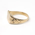 Antique "JL" Signet Ring - Edwardian Era 14k Yellow Gold Script Shield Men's Unisex Statement - Vintage Early 1900s Era Size 12 Fine Jewelry
