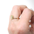 Heart Signet Ring - Estate 10k Yellow Gold Blank Personalizable Engrave - Circa 2000's Era Size 5 3/4 Monogram Initials Fine Bypass Jewelry