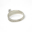 Vintage Wedding Ring Set - Mid Century 14k White Gold Natural Diamond Soldered Pair - Circa 1960s Size 9 Engagement Bridal Fine 60s Jewelry