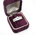 Vintage Wedding Ring Set - Mid Century 14k White Gold Natural Diamond Soldered Pair - Circa 1960s Size 9 Engagement Bridal Fine 60s Jewelry