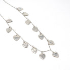 Forget Me Not Charm Necklace - Mid Century Sterling Silver Puffy Heart Pendants - Circa 1940s Repousse Designs Engraved Remembrance Jewelry