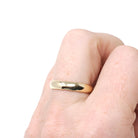 Vintage Wedding Band - Retro Era 14k Yellow Gold Unadorned 3.8 MM Comfort Fit Ring - Circa 1960s Era Size 5 1/2 Art Carved J.R. Wood Jewelry