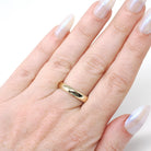 Vintage Wedding Band - Retro Era 14k Yellow Gold Unadorned 3.8 MM Comfort Fit Ring - Circa 1960s Era Size 5 1/2 Art Carved J.R. Wood Jewelry