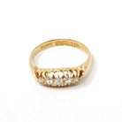 Antique Diamond Band - Edwardian 18k Yellow Gold Natural 5 Stone .13 CTW Ring - Circa 1910s Birmingham England Size 6 Fine Bridal Jewelry