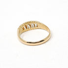 Antique Diamond Band - Edwardian 18k Yellow Gold Natural 5 Stone .13 CTW Ring - Circa 1910s Birmingham England Size 6 Fine Bridal Jewelry