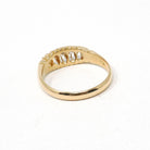 Antique Diamond Band - Edwardian 18k Yellow Gold Natural 5 Stone .13 CTW Ring - Circa 1910s Birmingham England Size 6 Fine Bridal Jewelry