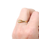 Antique Diamond Band - Edwardian 18k Yellow Gold Natural 5 Stone .13 CTW Ring - Circa 1910s Birmingham England Size 6 Fine Bridal Jewelry