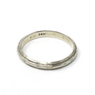 Vintage Wedding Band - Mid Century Era 14k White Gold Unisex Bridal Ring - Circa 1950s Size 6 3/4 Flower Milgrain Frederick Goldman Jewelry