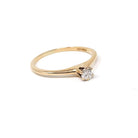 Vintage Diamond Ring - Mid Century 14k Yellow Gold .17 CTW Round Solitaire - Circa 1940s Size 6 1/4 OB Ostby Barton Fine Engagement Jewelry