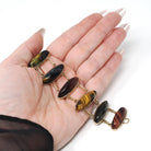 Vintage Tiger's & Hawk's Eye Bracelet - Retro 10k Yellow Gold Handmade Natural Gemstones - Circa 1970s Double Linked Brown Gem Fine Jewelry